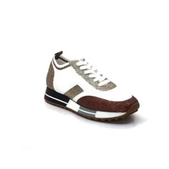 Baskets Ivoire 210.1810 Textile Blanc Paillettes Or*Ivoire0317a Discount