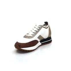 Baskets Ivoire 210.1810 Textile Blanc Paillettes Or*Ivoire0317a Discount