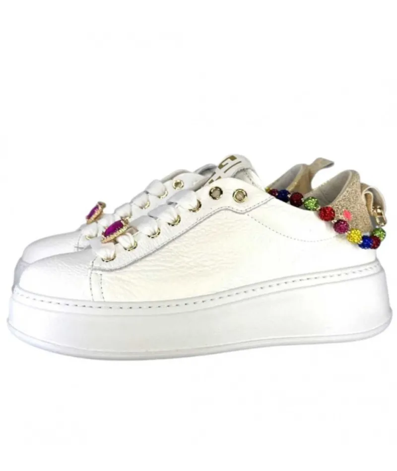 Baskets Plateforme Pia46 Cuir Blanc*GioPiu Hot