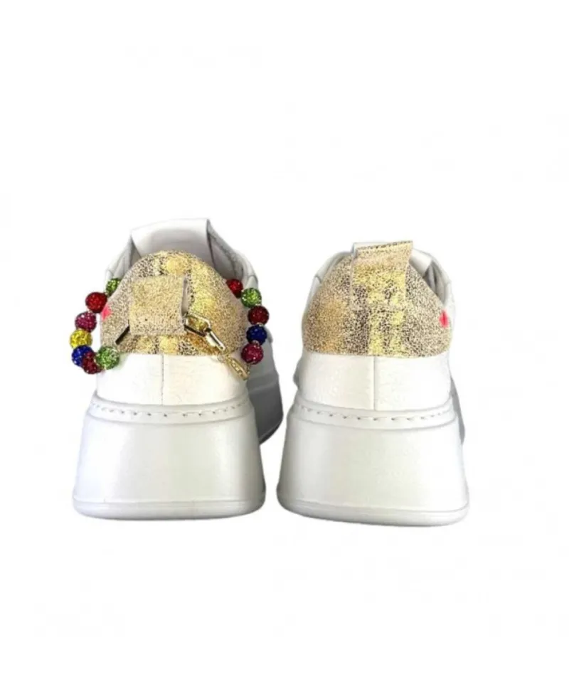 Baskets Plateforme Pia46 Cuir Blanc*GioPiu Hot