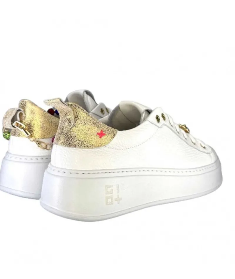 Baskets Plateforme Pia46 Cuir Blanc*GioPiu Hot