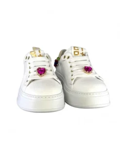 Baskets Plateforme Pia46 Cuir Blanc*GioPiu Hot