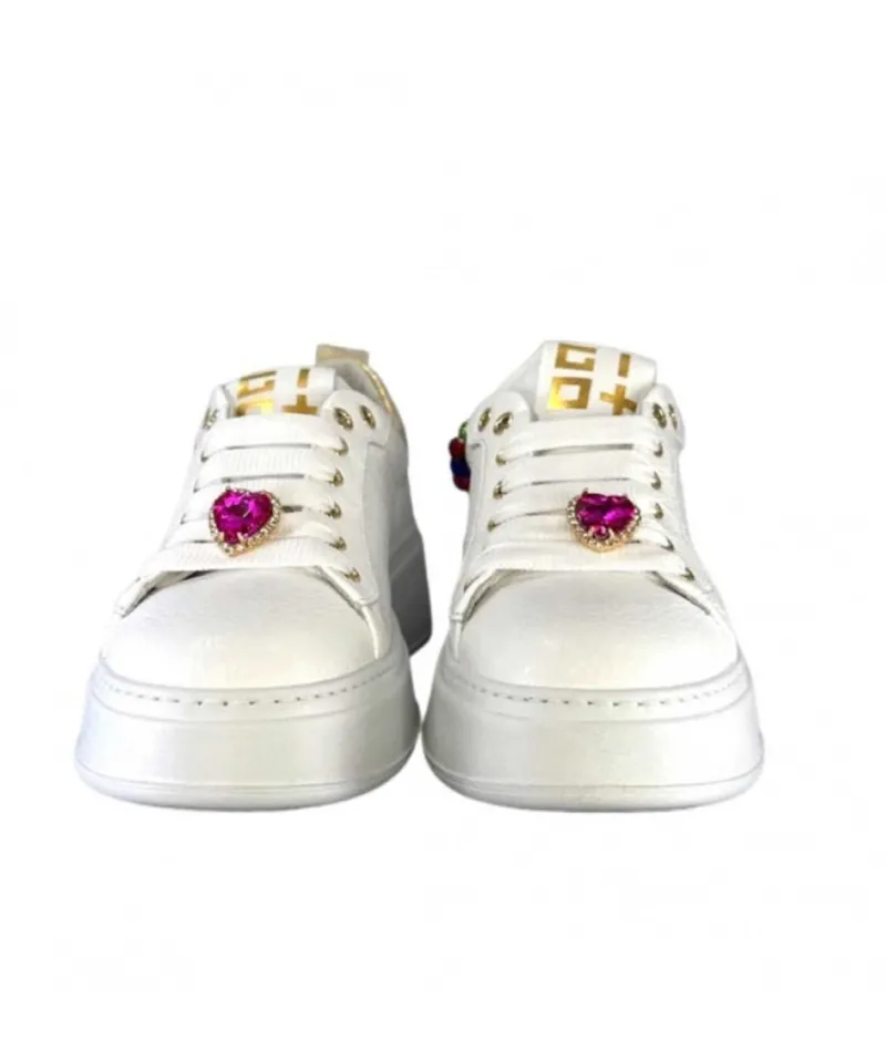 Baskets Plateforme Pia46 Cuir Blanc*GioPiu Hot