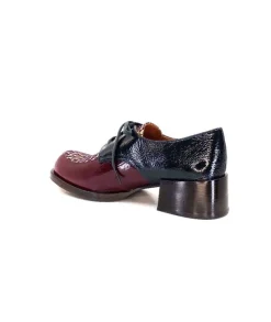 Trudu Cuir Vernis Purple, Vert & Toile Satin Imprimee*Chie Mihara New