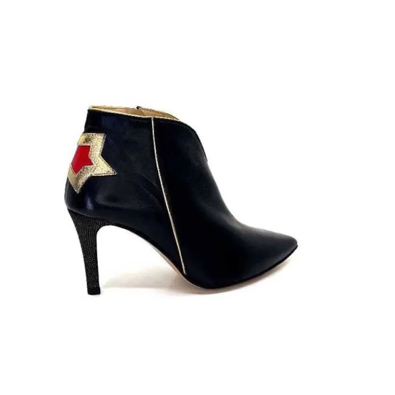 Magic Cuir Noir Rouge Or*creatis Outlet