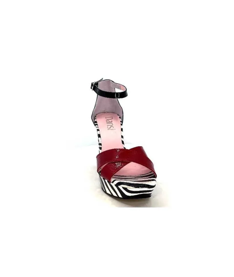 5581 Cuir Noir Blanc Rouge*Dansi Outlet