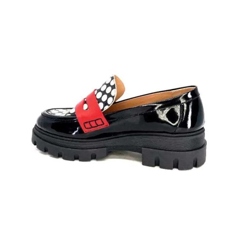 5782 Cuir Vernis Noir Imprime Blanc*Dansi Online