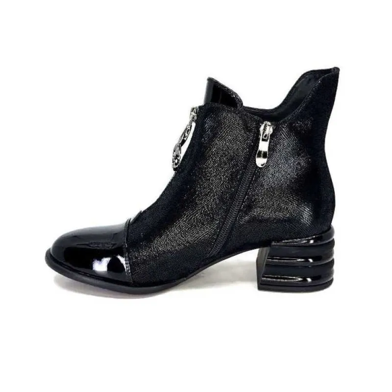 Maculotte Cuir Irise Noir Vernis Noir*Elue Par Nous New