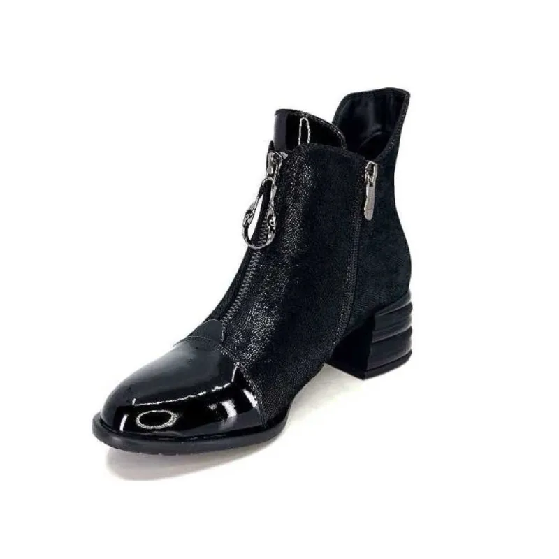 Maculotte Cuir Irise Noir Vernis Noir*Elue Par Nous New