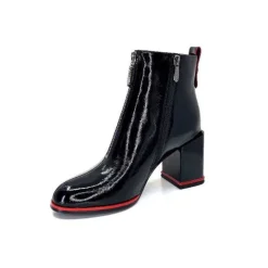 Paella Cuir Noir Vernis*Elue Par Nous New