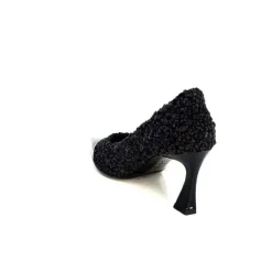 Enzo Di Martino Eli 715 Textile Noir Cuir Vernis Noir*moon flower - enzo di martino