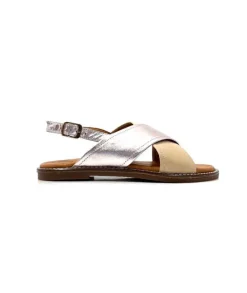 Ivoire 908D Cuir Argent Et Nude*gloria New