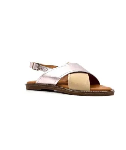 Ivoire 908D Cuir Argent Et Nude*gloria New