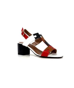 Ivoire F2105 Sardegna Cuir Blanc, Marron, Rouge & Noir*Ivoire0334 Online