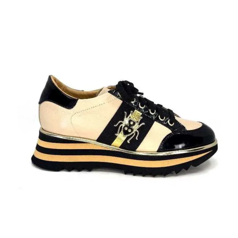 Ivoire H985M Cuir Vernis Noir Beige*Ivoire0347b Clearance