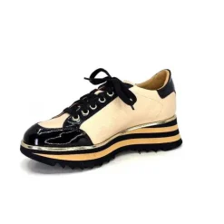 Ivoire H985M Cuir Vernis Noir Beige*Ivoire0347b Clearance