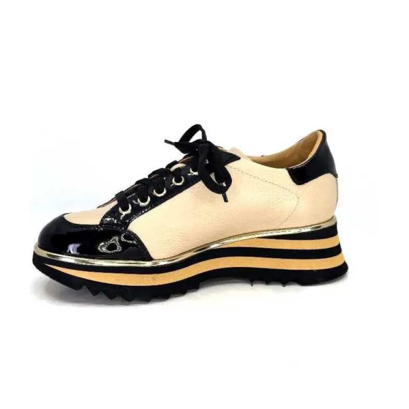 Ivoire H985M Cuir Vernis Noir Beige*Ivoire0347b Clearance