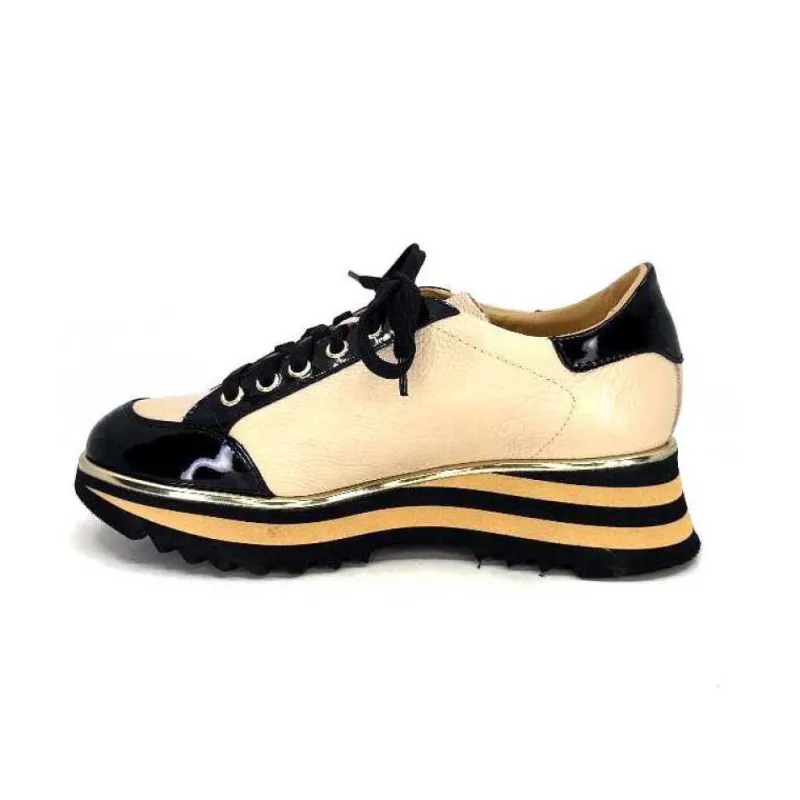 Ivoire H985M Cuir Vernis Noir Beige*Ivoire0347b Clearance