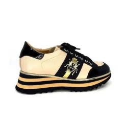 Ivoire H985M Cuir Vernis Noir Beige*Ivoire0347b Clearance