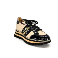 Ivoire H985M Cuir Vernis Noir Beige*Ivoire0347b Clearance