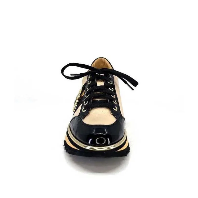 Ivoire H985M Cuir Vernis Noir Beige*Ivoire0347b Clearance