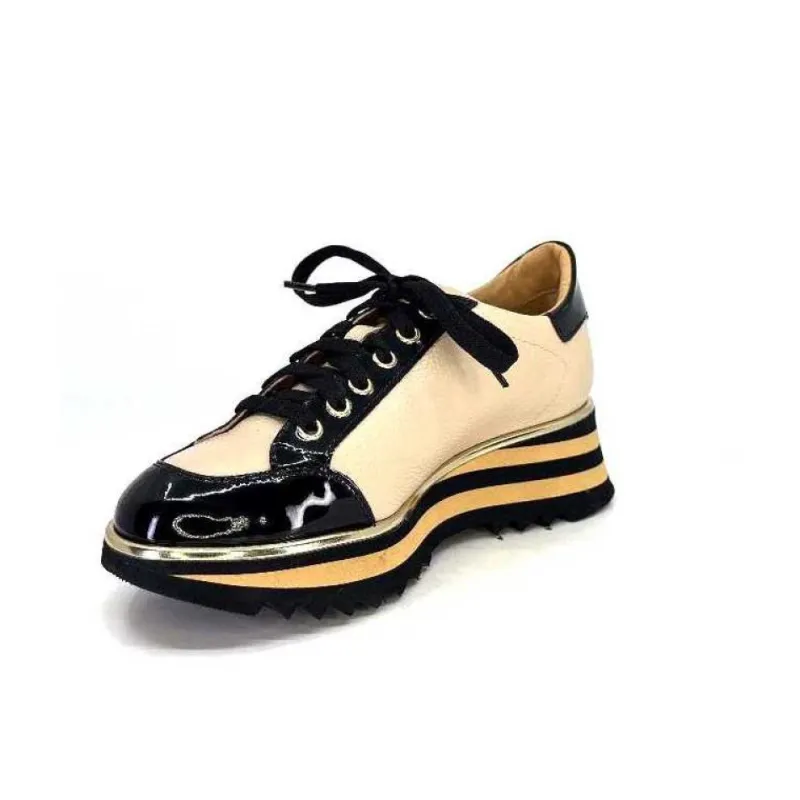 Ivoire H985M Cuir Vernis Noir Beige*Ivoire0347b Clearance