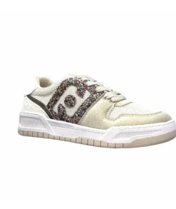 Ba3093Tx306 Suede Textile Blanc Glitter*Liu.Jo New