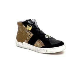 Meline Nkc 1151 Cuir Dore Et Daim Noir*Méliné Sale