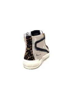 Meline Nkc320 Cuir Nacre Nude Daim Rouge Paillette Noir*Méliné Clearance