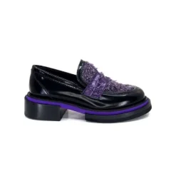 32416 D7 Cuir Noir Violet*Pertini Hot
