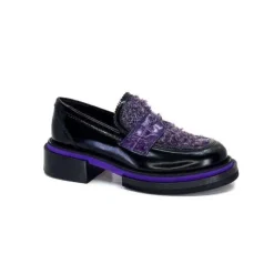32416 D7 Cuir Noir Violet*Pertini Hot