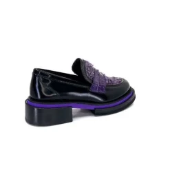 32416 D7 Cuir Noir Violet*Pertini Hot