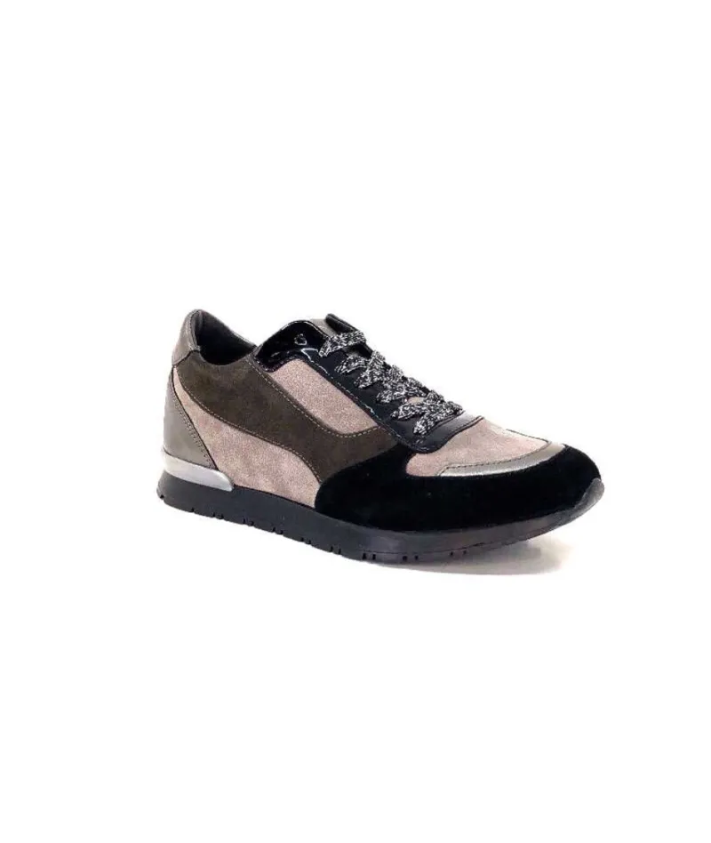 Reqins Electra Mix Daim Noir, Gris Cuir Acier & Cuir Vernis Noir*Requin New