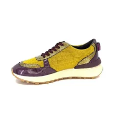 Reqins Urania Mix Cuir Violet Textile Moutarde*Requin New