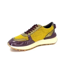 Reqins Urania Mix Cuir Violet Textile Moutarde*Requin New
