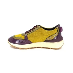 Reqins Urania Mix Cuir Violet Textile Moutarde*Requin New