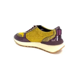 Reqins Urania Mix Cuir Violet Textile Moutarde*Requin New