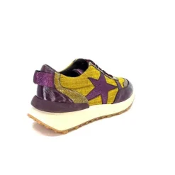 Reqins Urania Mix Cuir Violet Textile Moutarde*Requin New