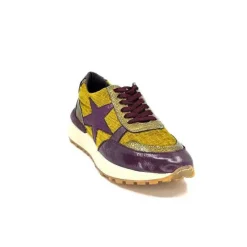 Reqins Urania Mix Cuir Violet Textile Moutarde*Requin New