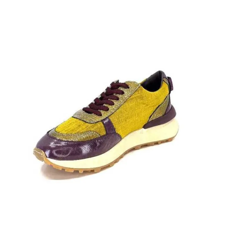 Reqins Urania Mix Cuir Violet Textile Moutarde*Requin New