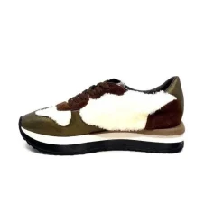 Reqins Urielle Cuir Marron Textile Ecru*Requin