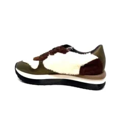 Reqins Urielle Cuir Marron Textile Ecru*Requin