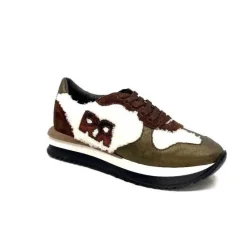 Reqins Urielle Cuir Marron Textile Ecru*Requin