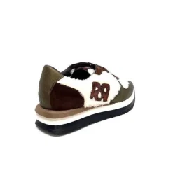 Reqins Urielle Cuir Marron Textile Ecru*Requin