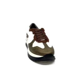 Reqins Urielle Cuir Marron Textile Ecru*Requin