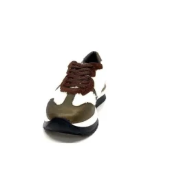 Reqins Urielle Cuir Marron Textile Ecru*Requin