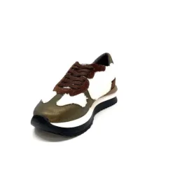 Reqins Urielle Cuir Marron Textile Ecru*Requin