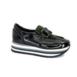 7.78.61 Cuir Vernis Et Daim Kaki*Softwaves Hot