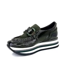 7.78.61 Cuir Vernis Et Daim Kaki*Softwaves Hot