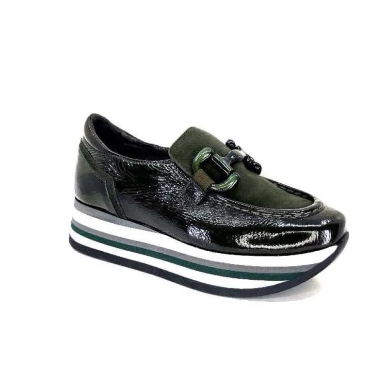 7.78.61 Cuir Vernis Et Daim Kaki*Softwaves Hot